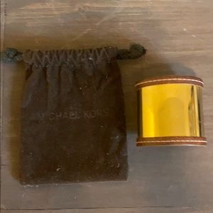Michael Kors Leather & Gold Cuff